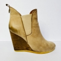 Women's COACH Farah Cobblestone Nubuck Leather Stacked Wedge Ankle | Save More