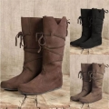 Men's Medieval Long Boots Renaissance Pirate Boots Larp Shoes PU | Save More