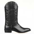 Men's Footcourt Black Genuine Leather Motorcycle Boots | Save More