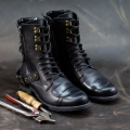 Men's Handmade Italian Leather Motorcycle Boots High | Save More