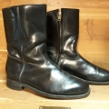 Men's Roper Cowboy Black Leather Boots Inside Zipper Handmade by | Save More