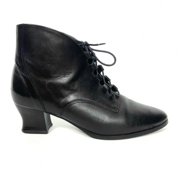 Women's 90s Black Leather Ankle Boots by St. Michael M&S. Grannys | Save More