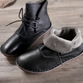 Women's Handmade Black Warm Leather Bootsankle Boots for | Save More