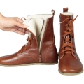 Women's Boots WIDE Zero Drop Barefoot BROWN Sooth Leather | Save More