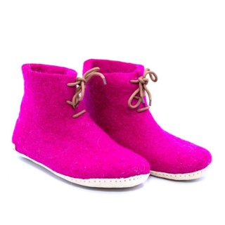 Men's Pink Woolen Boots Felt Shoes Ecofriendly Hand Felted Boots | Save More