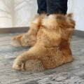 Men's Fox Fur Boots Real Fur Home Booties Furry House | Save More