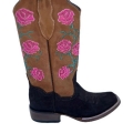 Women's Authentic Leather Cowboy Boots Black and Brown | Save More