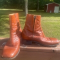 Men's 1970s Vintage Brown Leather Zipper Ankle Boots | Save More