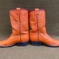 Men's Orange Ostrich Cowboy Western Ranch Exotic Leather Boots Size | Save More