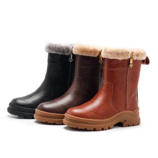 Women's Dwarves Leather Short Boots Snow Boots Shearling Lined for | Save More