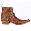 Men's Footcourt Cowboy Ankle Boots Tan Western Boots Genuine | Save More