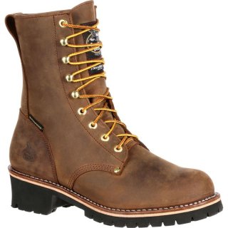 Georgia Boots | Men's Steel Toe Waterproof 400G Insulated Logger Work-Brown