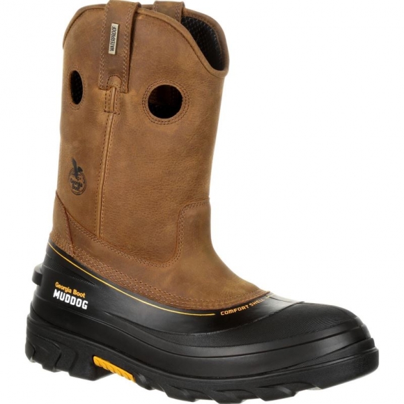 Georgia Boots | Men's Muddog Composite Toe Waterproof Work Wellington-Barracuda Gold