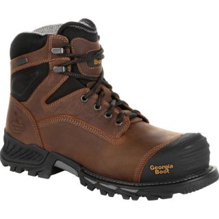 Georgia Boots | Men's Rumbler Composite Toe Waterproof Work-Black And Brown