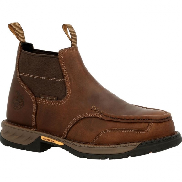 Georgia Boots | Men's Athens 360 Steel Toe Waterproof Chelsea-Brown