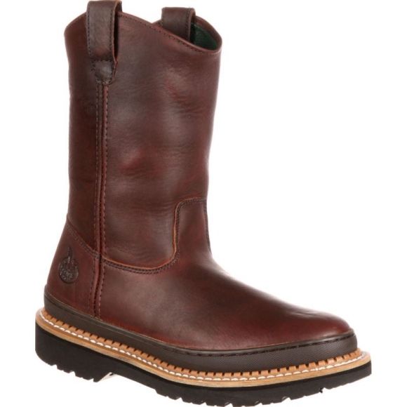 Georgia Boots | Men's Giant Wellington Pull-On Work-Soggy Brown