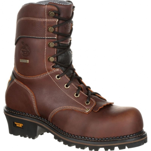 Georgia Boots | Men's AMP LT Logger Composite Toe Waterproof Work-Brown