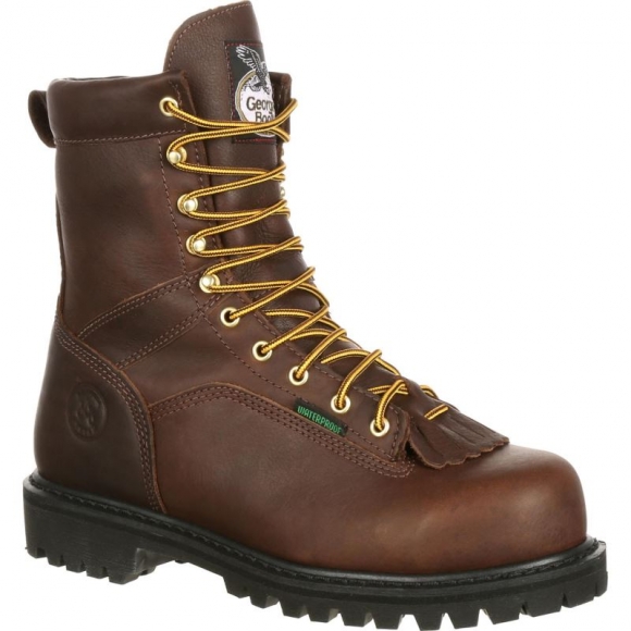 Georgia Boots | Men's Lace-to-Toe Steel Toe Waterproof Work-Chocolate