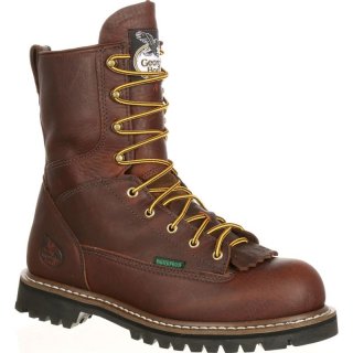 Georgia Boots | Men's Steel Toe Waterproof Lace-To-Toe Work-Chocolate