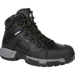 Georgia Boots | Men's Michelin HydroEdge Steel Toe Puncture-Resistant Waterproof Work-Black