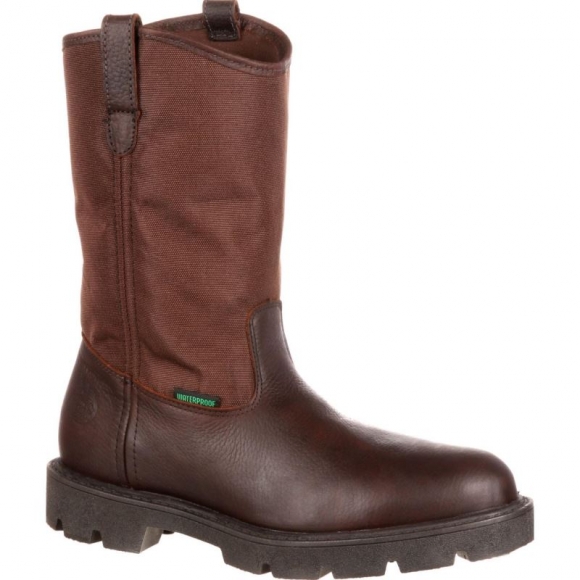 Georgia Boots | Men's Homeland Waterproof Wellington Work-Brown