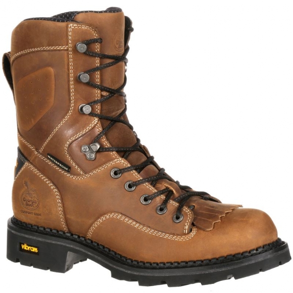 Georgia Boots | Men's Comfort Core Waterproof Low Heel Logger Work-Crazy Horse