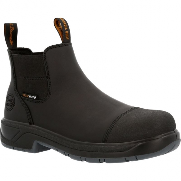 Georgia Boots | Men's Brewmaster Composite Toe Waterproof Chelsea-Black