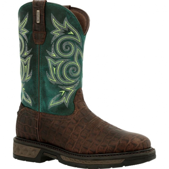 Georgia Boots | Men's Carbo-Tec LT Waterproof Pull-On-Brown And Green