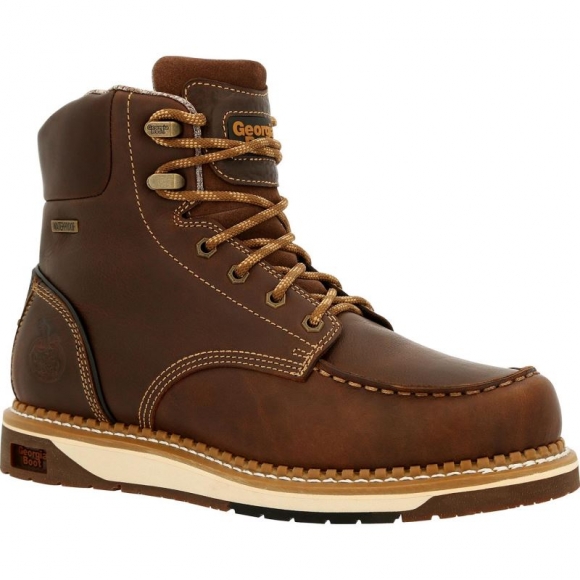 Georgia Boots | Men's AMP LT Wedge Waterproof Moc-Toe Work-Brown