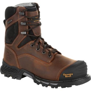 Georgia Boots | Men's Rumbler 8inch Composite Toe Waterproof Work-Black And Brown