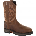 Georgia Boots | Men's Carbo-Tec LT Steel Toe Waterproof Pull On Work-Brown