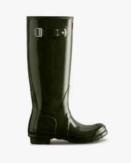 Hunter | Women's Original Tall Gloss Rain Boots-Dark Olive | New Outlet