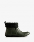 Hunter | Men's Insulated Roll Top Vegan Shearling Boots-Dark Olive | New Outlet