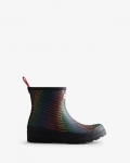 Hunter | Women's Play Short Rainbow Logo Print Rain Boots-Hunter Logo Rainbow Xray Navy | New Outlet