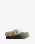 Hunter | Women's Play Vegan Shearling Insulated Clogs-Urban Grey | New Outlet