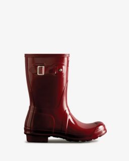 Hunter | Women's Original Short Gloss Rain Boots-Fall Red | New Outlet