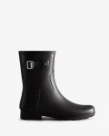 Hunter | Women's Refined Slim Fit Short Rain Boots-Black | New Outlet