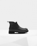 Hunter | Women's Refined Stitch Detail Loafer Boots-Black | New Outlet