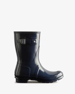 Hunter | Women's Original Short Gloss Rain Boots-Navy | New Outlet