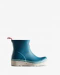 Hunter | Women's Play Short Speckle Rain Boots-Opaline Blue/Birdseye Blue | New Outlet