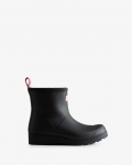 Hunter | Women's Play Vegan Shearling Insulated Short Rain Boots-Black | New Outlet