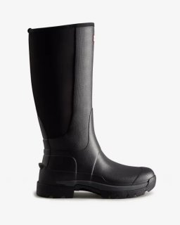 Hunter | Men's Balmoral Field Hybrid Tall Rain Boots-Black | New Outlet