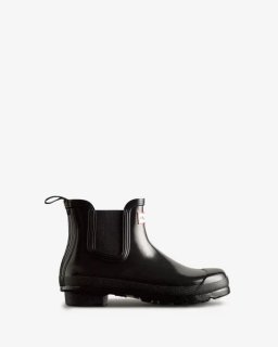 Hunter | Women's Original Gloss Chelsea Boots-Black | New Outlet