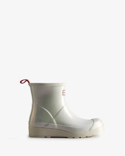 Hunter | Women's Play Short Pearlized Rain Boots-Silver | New Outlet