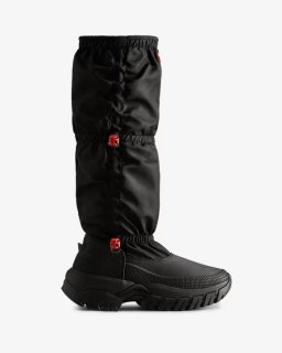 Hunter | Women's Wanderer Insulated Tall Slouch Snow Boots-Black | New Outlet