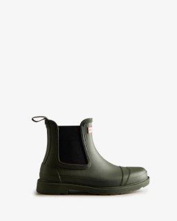 Hunter | Women's Commando Chelsea Boots-Dark Olive | New Outlet