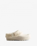 Hunter | Women's Play Vegan Shearling Insulated Clogs-White Willow | New Outlet