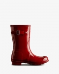 Hunter | Women's Original Short Gloss Rain Boots-Military Red | New Outlet