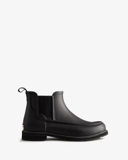 Hunter | Men's Refined Moc Toe Chelsea Boots-Black | New Outlet