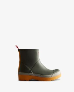 Hunter | Men's Play Short Rain Boots-Urban Grey/Zinc/Nomad Orange | New Outlet